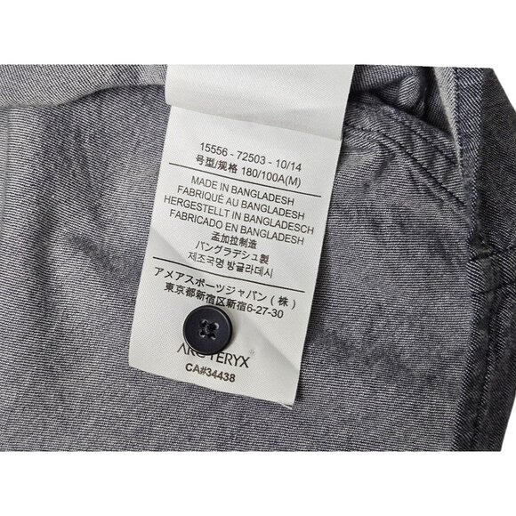Arc'teryx Astute Long Sleeve Button Up Shirt Chambray Gray Men's Medium READ - Picture 9 of 11
